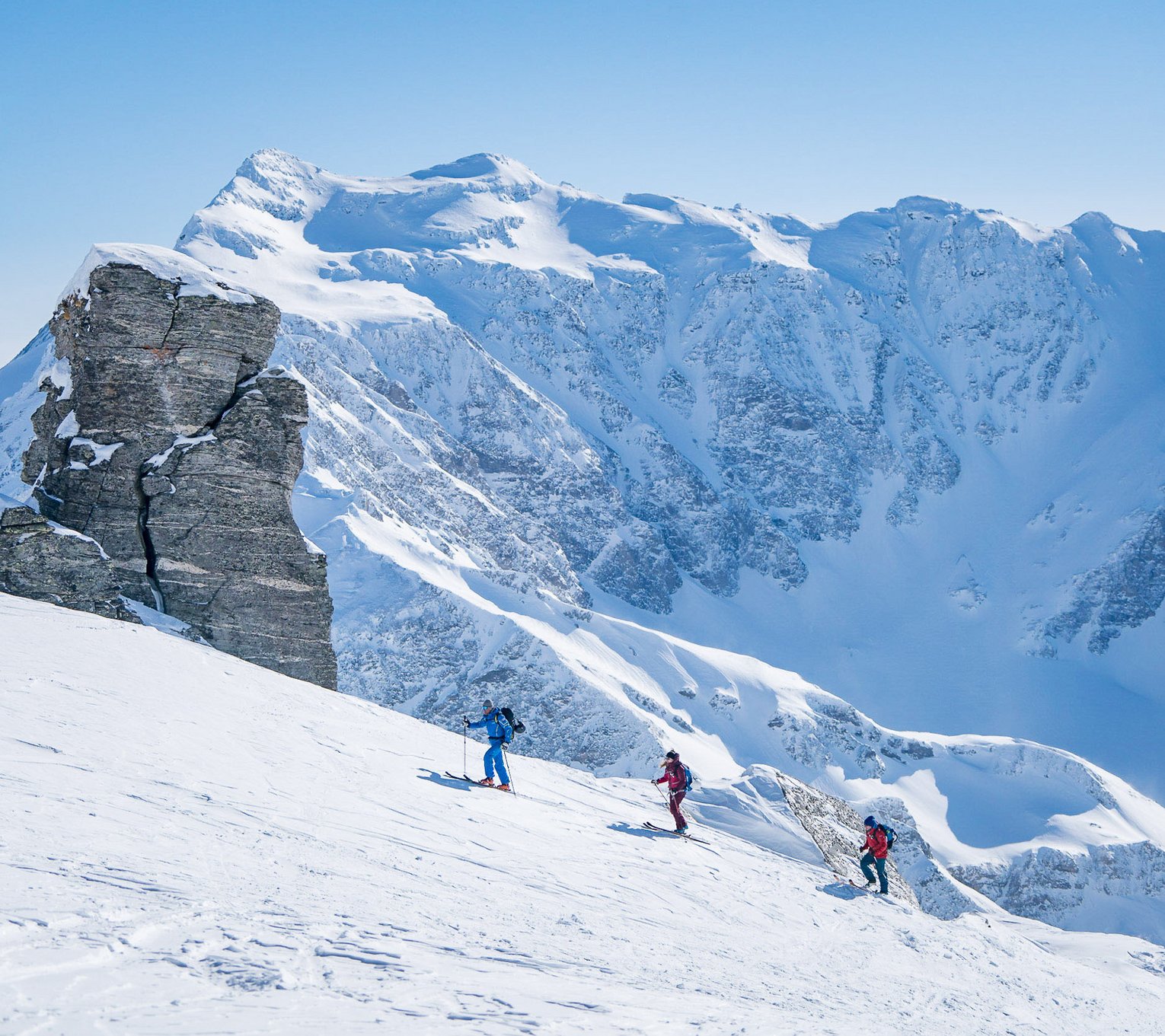 Tourengeher auf dem Gipfel
