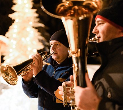 Bläser bei der kulinarischen Winterreise in die Prossau in Gastein